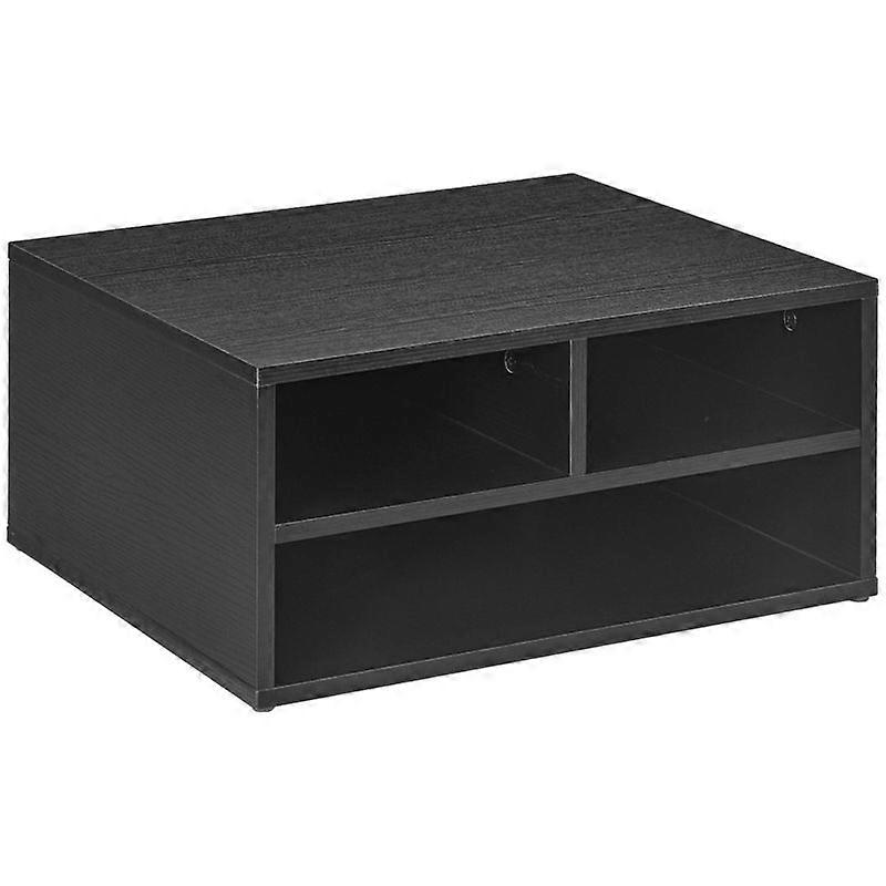 Three-Compartment Printer Storage Cabinet - Black