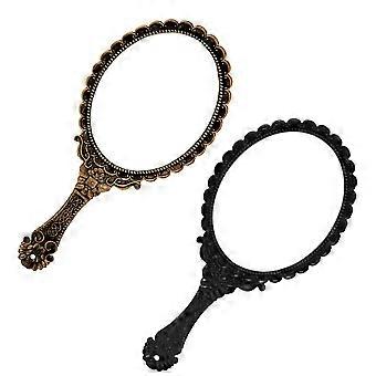 Retro Handhold Makeup Mirror for Makeup 2Pcs Lightweight Travel Mirror