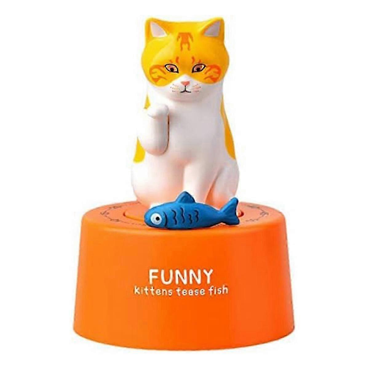 Cat Kitchen Timer, Mechanical Kitchen Tool Timer, Orange Color-Good
