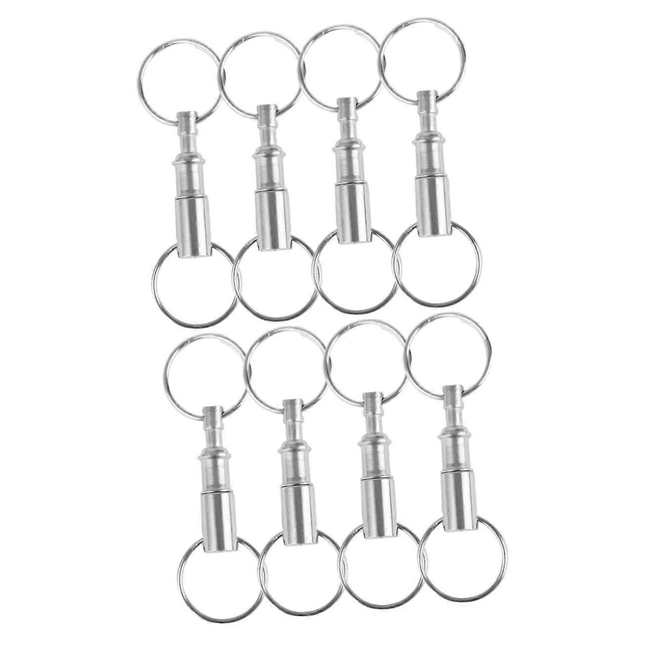 4pcs Metal Quick Release Keychain for Men, Double Ring Quick Disconnect Key Holder Set