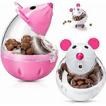 2 Pieces Interactive Cat Feeder Food Ball Cat Mouse Food Cup Food Toy Ball Treat Ball Cat Feeder Pet N