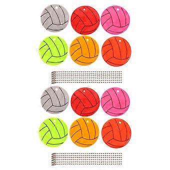 Traffic Safety Hanging Volleyball Reflective Pendant for Decoration 12Pcs Set