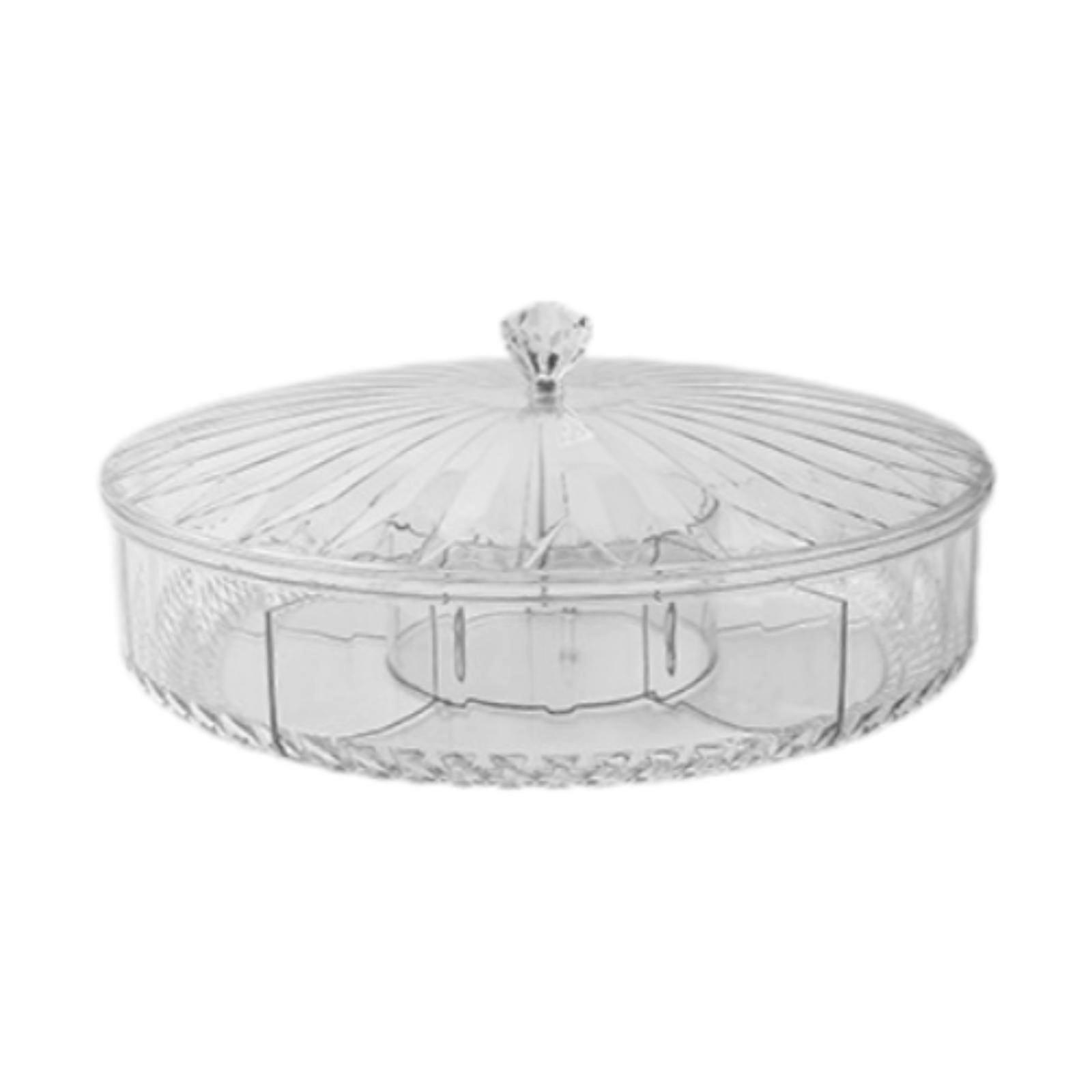Divided Serving Tray with Lid Organizer Compact Lightweight Multipurpose Snack