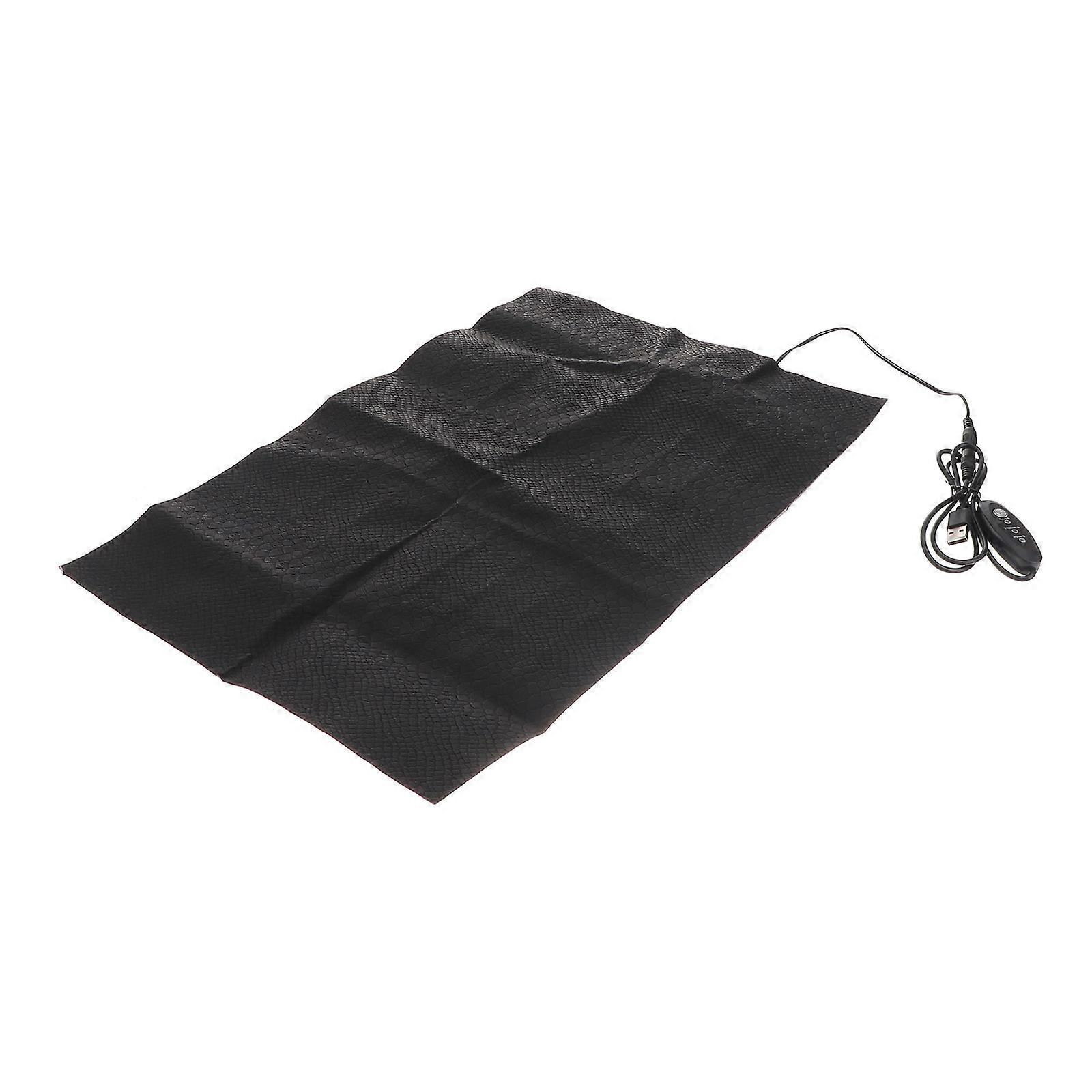 Practical USB Heating Pad Adjustable Heating Cushion Black PU