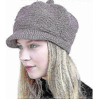 Winter Warm Slouchy Cable Knit Beanie for Women, Skull Hat with Visor GIX