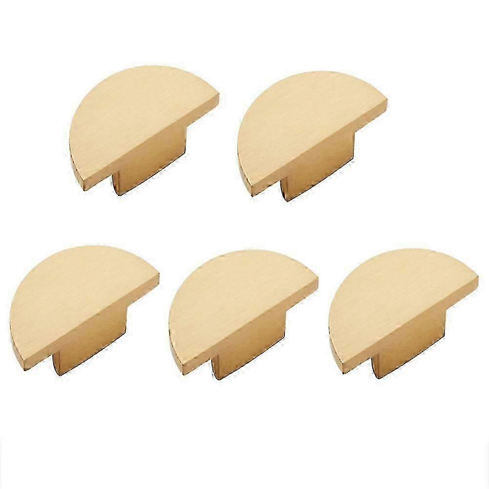 5 Pack Solid Brass Dresser Drawer Pulls,semicircle Kitchen Cabinet Knobs And Handles, Gold Knobs Fo