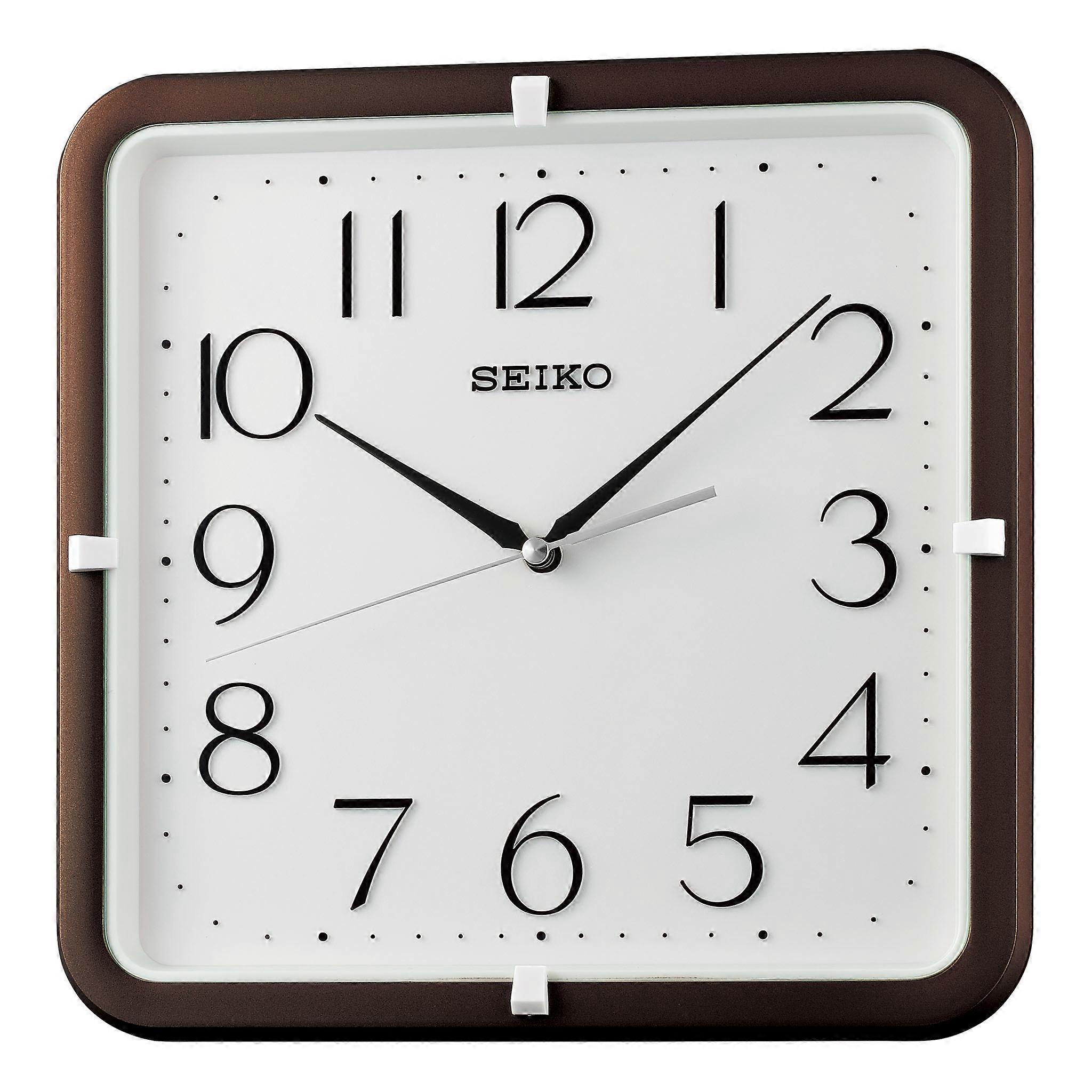 Seiko Retro Silent Square White 28cm Wall Clock QXA833B