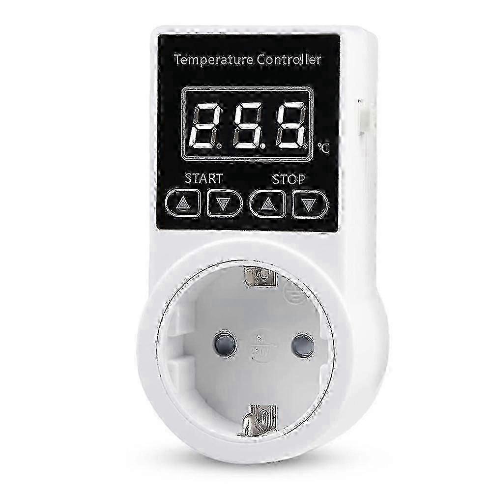 1pcs Digital Thermostat Socket with Sensor, Waterproof Temperature Controller & Switch, Compatible with EU Plug compatible with Home Use