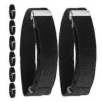 4Pairs Elastic Adjustable Armband: Shirt Sleeve Holders Elastic Belt Boy Stretch Belt Hold Ups Sleeve Bands Holders Armbands for Men Black