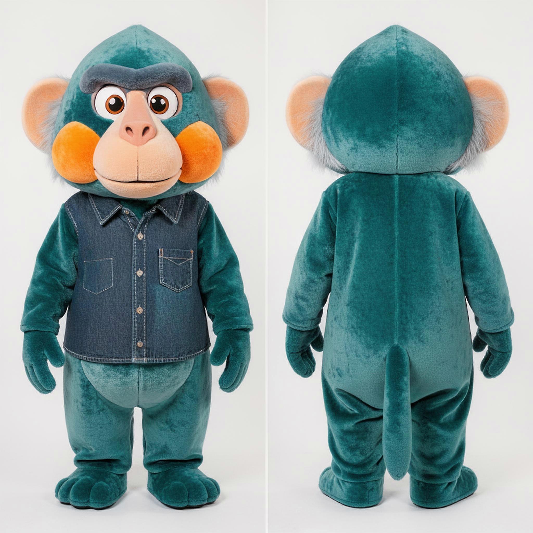 MASTICOT Teal Plush Cheeky Baboon Mascot