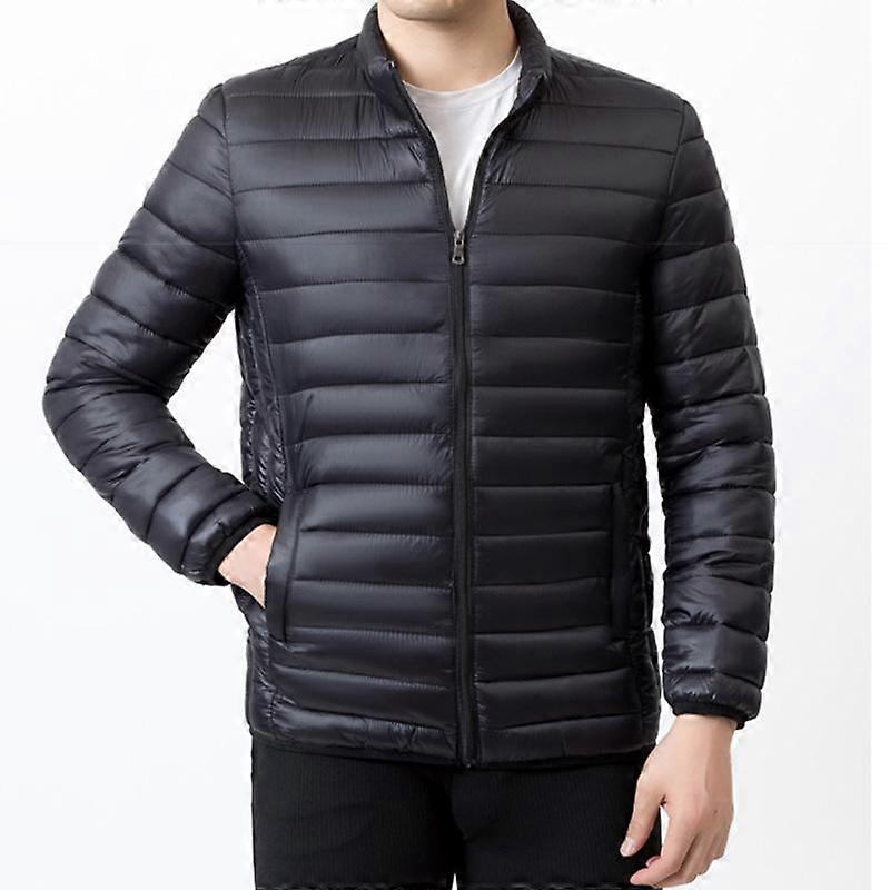 Winter Men's Large Size Thin Stand Collar Solid Color Down Jacket