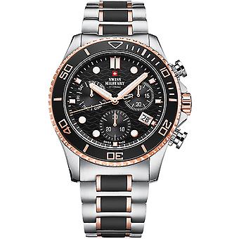 Swiss Military Swiss Quartz Analog Man Watch with SM34051.03 Stainless Steel Bracelet