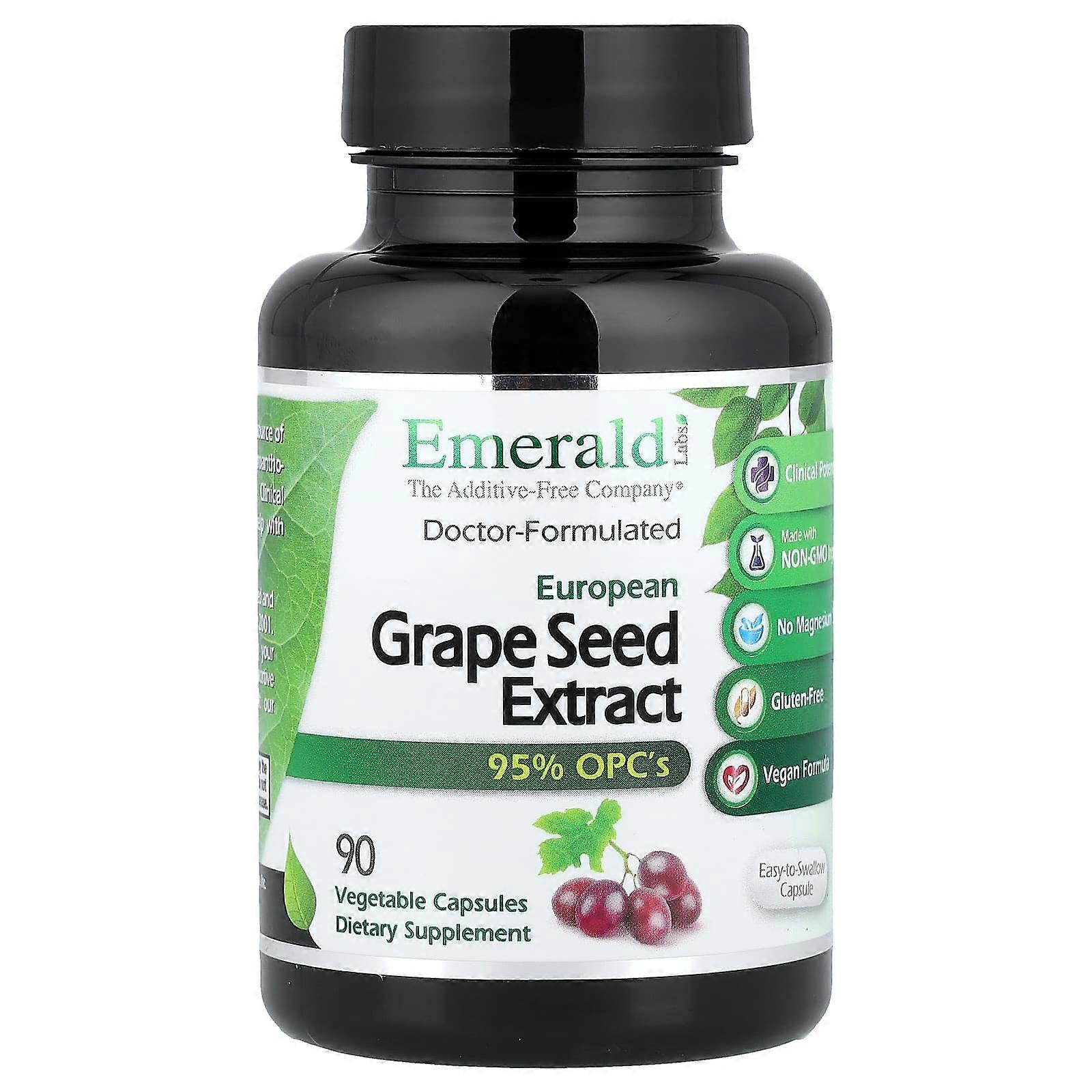 Emerald Laboratories, European Grape Seed Extract, 90 Vegetable Caps