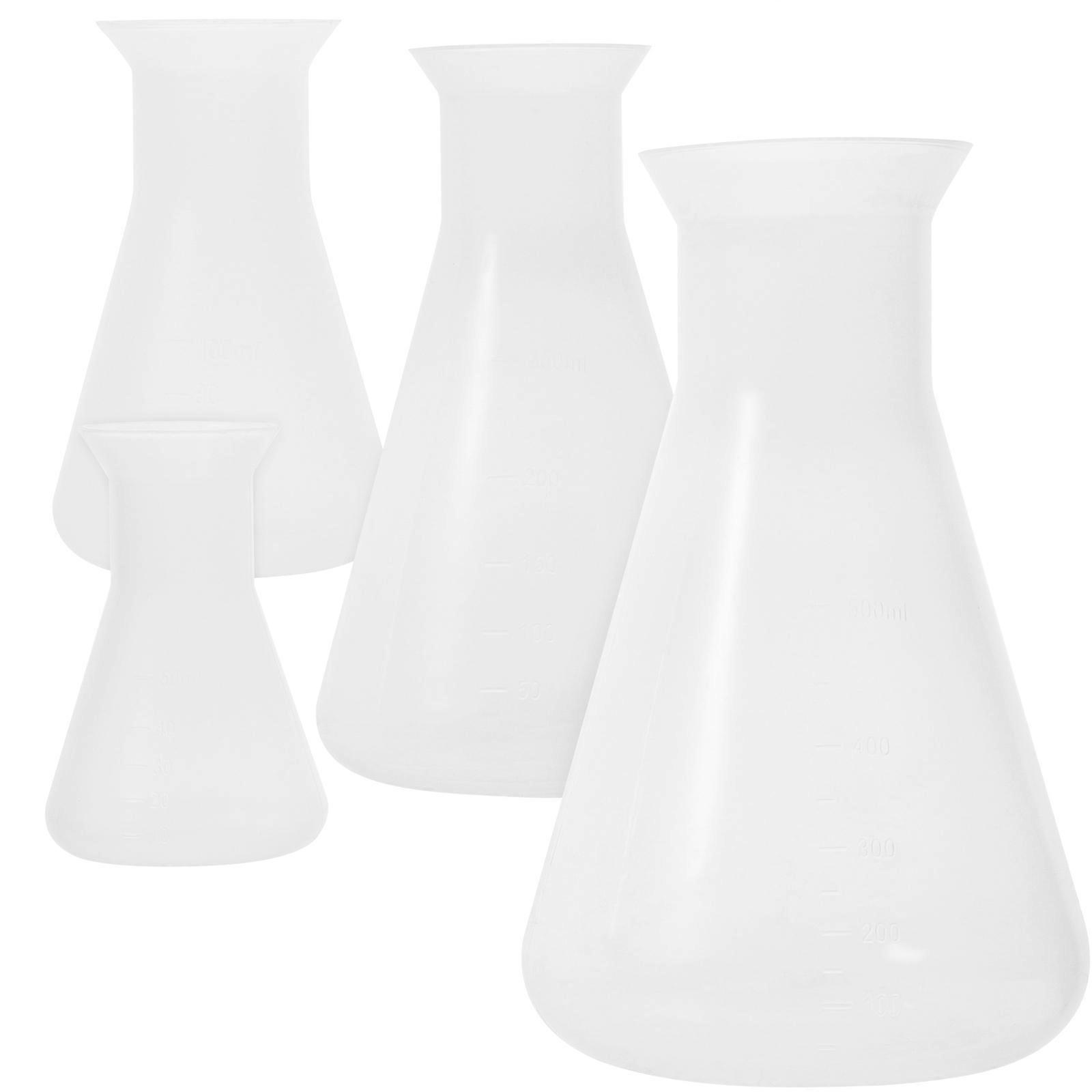 Experiment Flask Set for Laboratory Use 8Pcs Transparent Erlenmeyer Conical Flasks