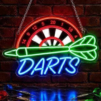 Darts Neon led-bord met 5 instelbare helderheidsniveaus