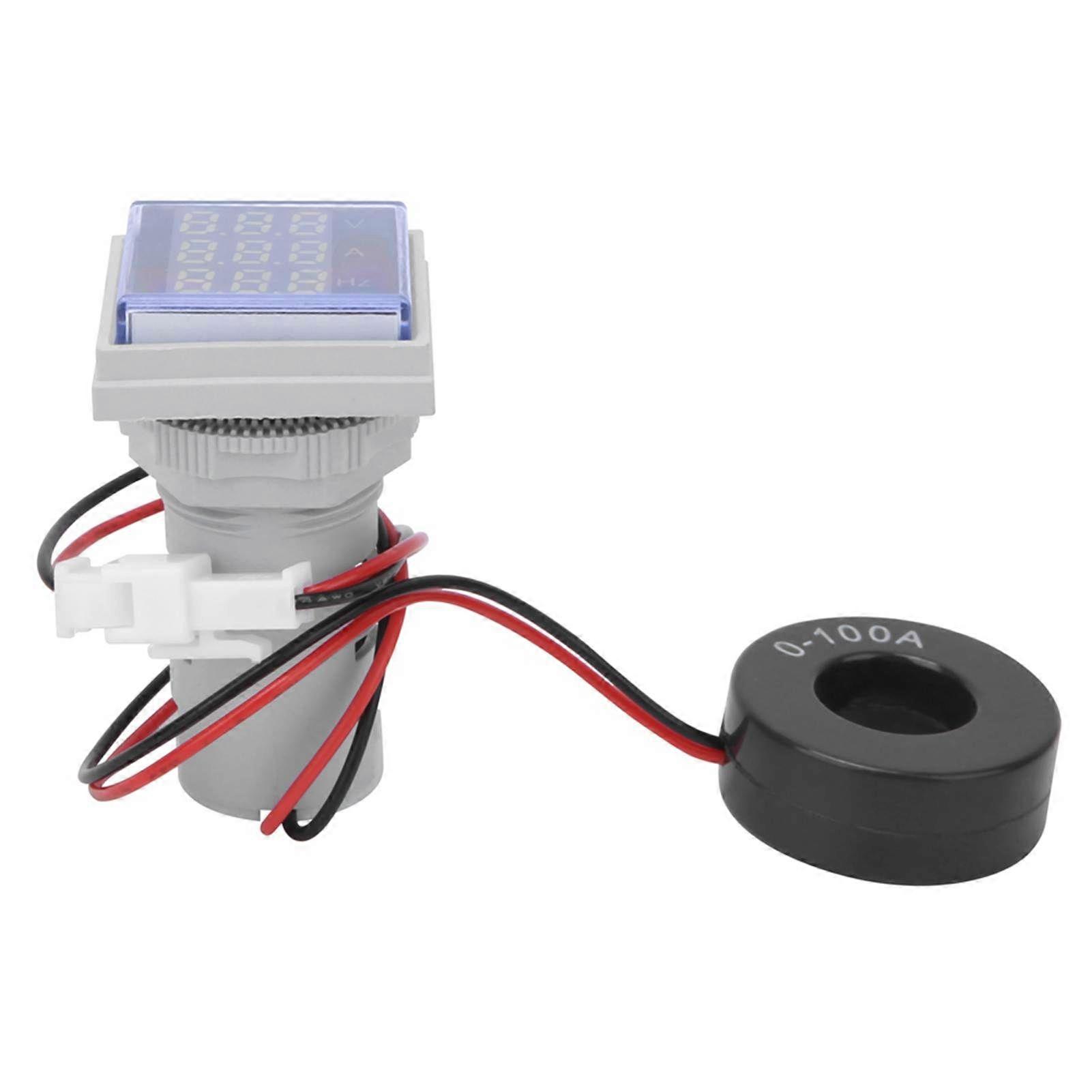 Multifunction Digital Meter Square 3-Digit Display AC Voltage Current Hertz TesterWhite YEMAA