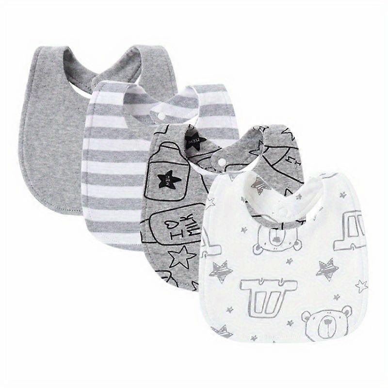 8 Pack Soft Absorbent Adjustable Bibs