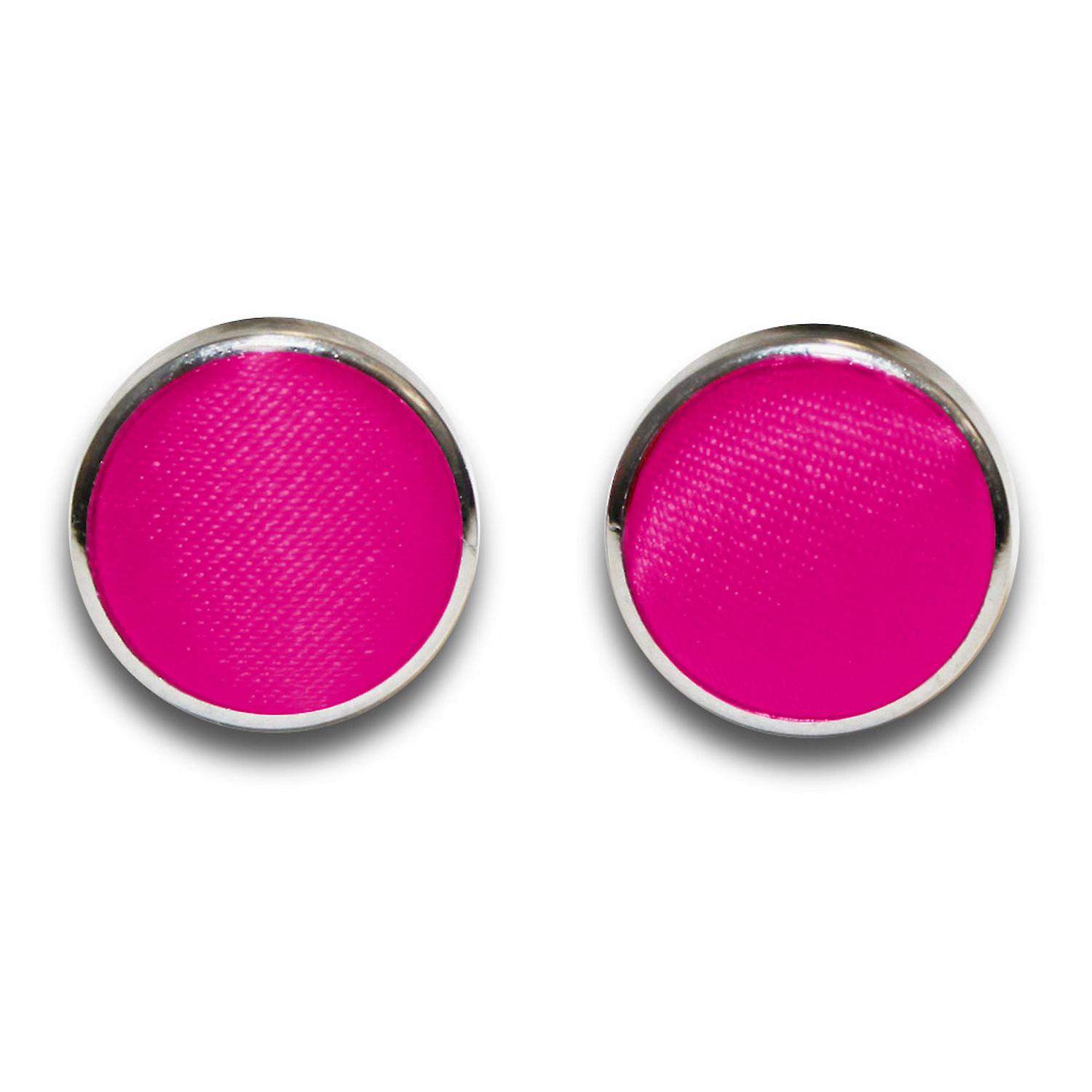 Hot Pink Plain Satin Cufflinks