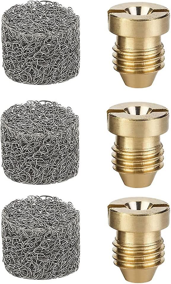 3pcs 1.1mm Brass Foam Cannon Orifice Nozzle Tips and 3pcs Foam Maker Mesh Filter for Snow Foam Lance Replacement Parts(Y08-6)