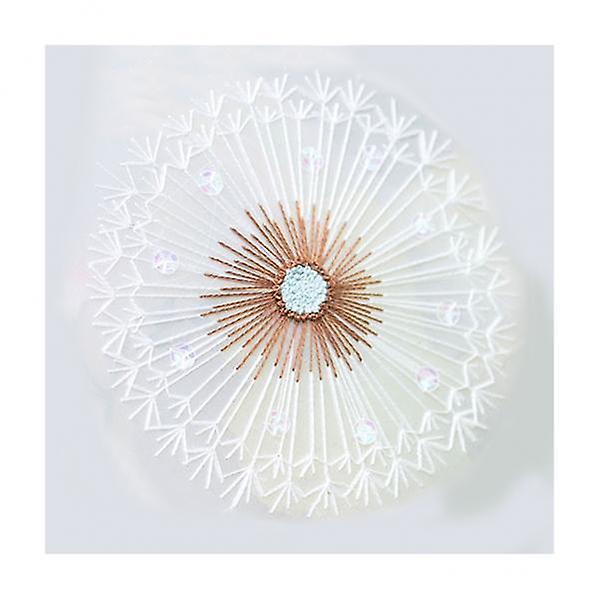4xHandmade Embroidery Starter Kit with Pre-printed Pattern Dandelion