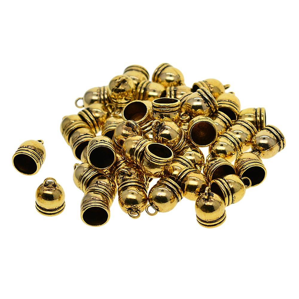 50pcs 10mm Bell End Cap Mesh Kumihimo Cord Tassel Diy Making Antique Golden