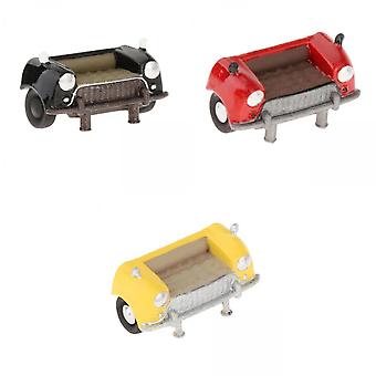 3 Piece Mini 1/64 Hand Painted Sofa Diorama Garage Model Decor Car Sofa