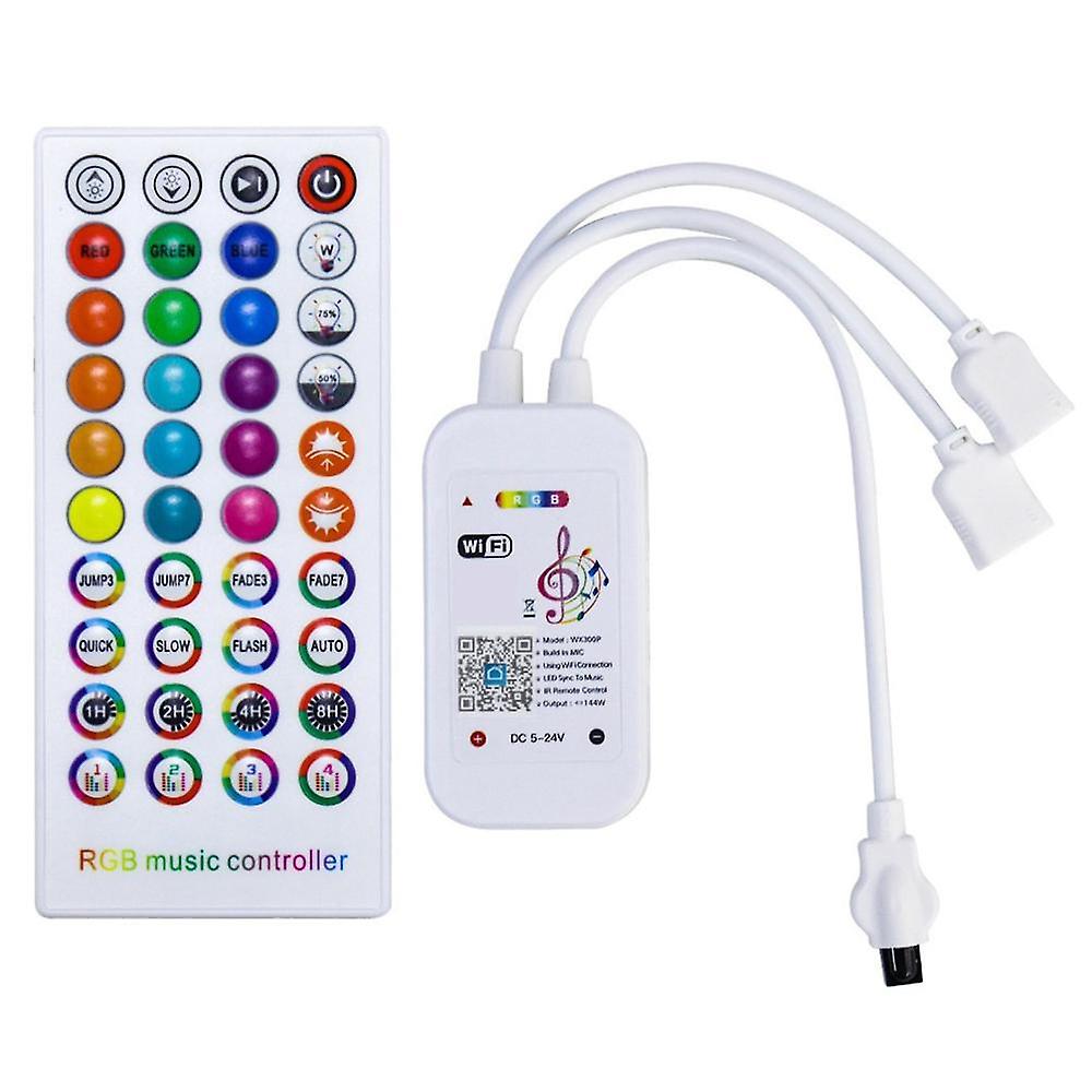 40 Keys Remote Control+wifi Led Controller Dc5-24v App Control And Music Sync Rgb Ir Rf For 5050 Rg