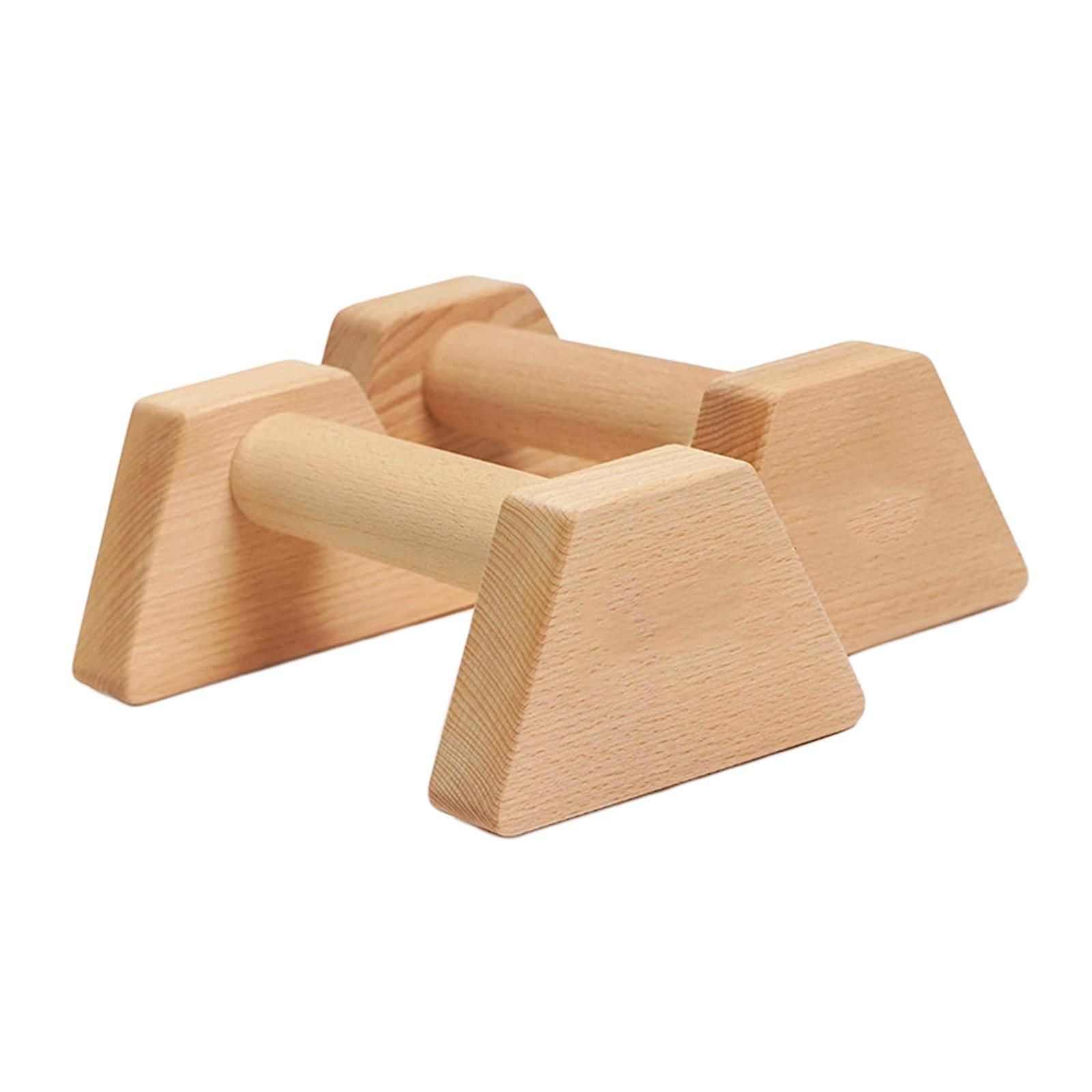 Heavy Duty Wooden Parallettes Push up Bars for Gymnastics Exercise Training