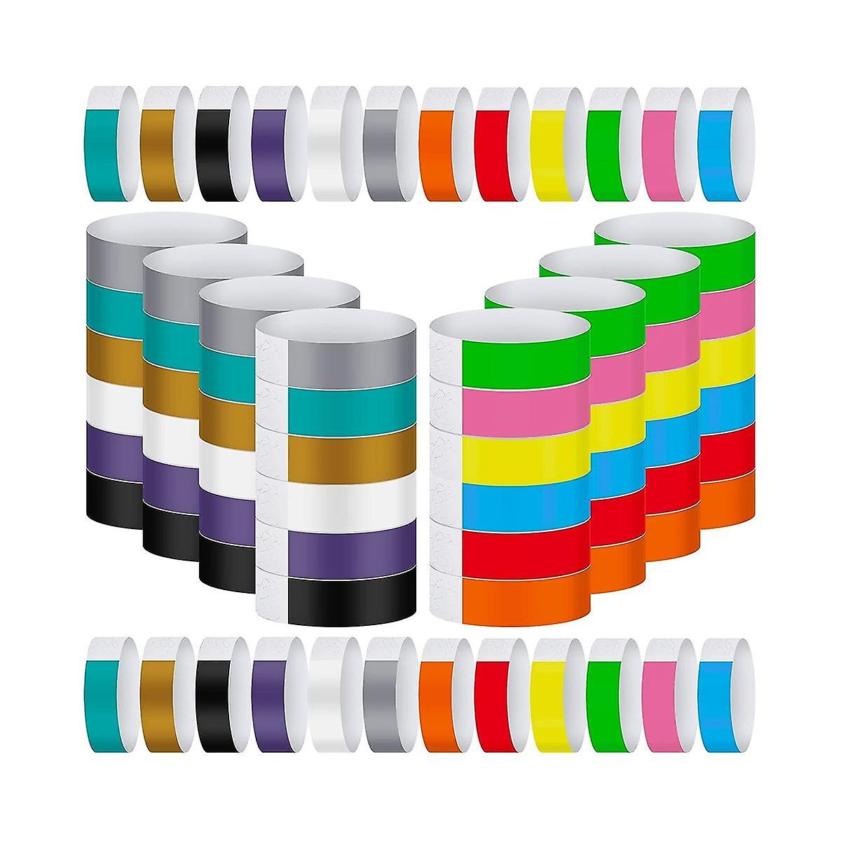 1200Pcs Waterproof Hand Bands Neon Wrist Bands for Events Concert Wristband Adhesive Wristband for