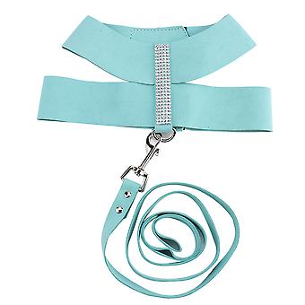 Pet Dog Cat Control Harness Soft Walk Collar Kamizelka z paskiem bezpieczeństwa Kombinezon trakcyjny (niebieski L)
