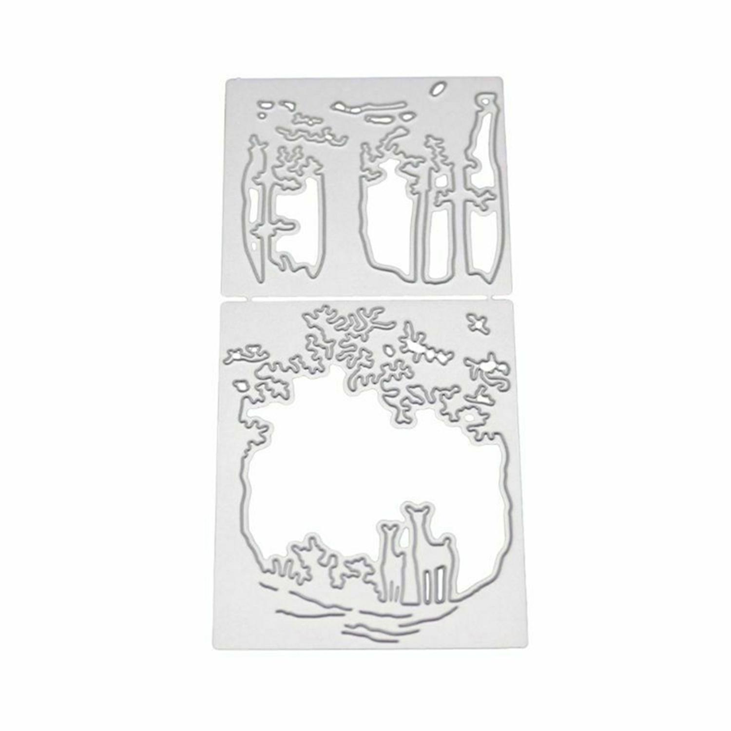 3 x Cutting Die Deer Tree Reusable Metal DIY Embossing Stencil for Scrapbooking
