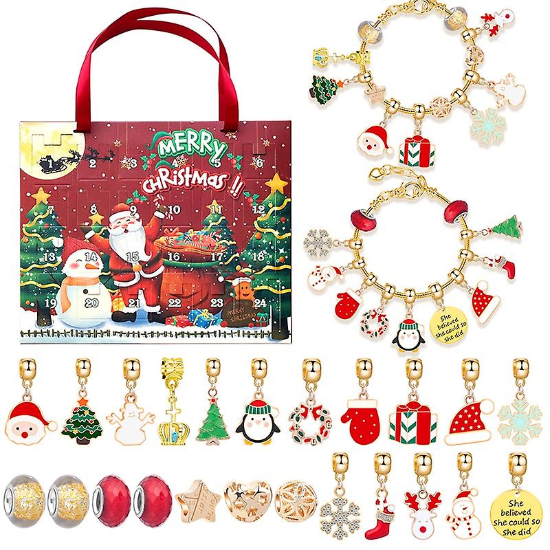 Christmas Advent Calendar Bracelet Girls 24 Days Christmas Countdown Calendar