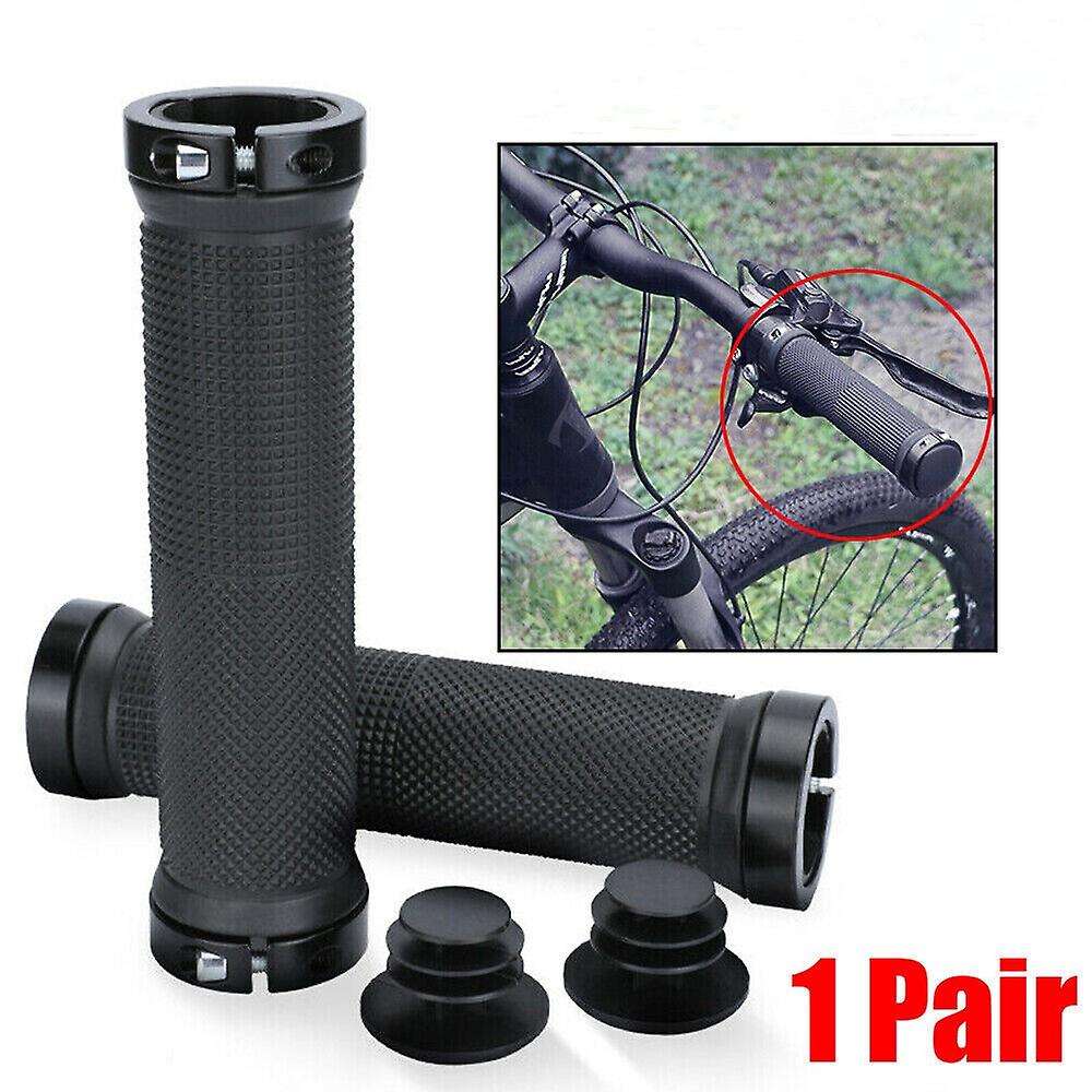 Rubber Bicycle Handlebar MTB Mountain Bike Grips Cycling Lock-On Ends