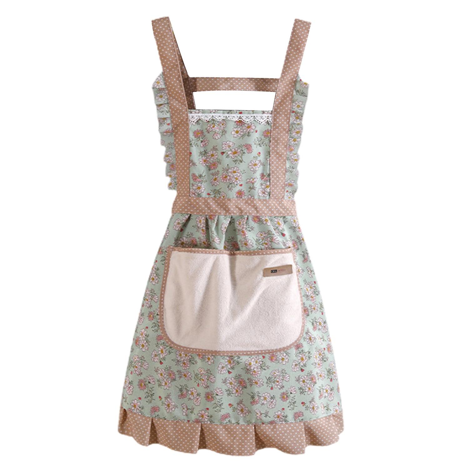 ZHOUBA Cooking Apron Sleeveless Hand Wipe Design with Pocket Breathable Oil-proof Kitchen Apron
