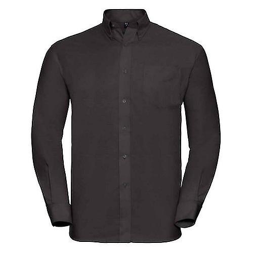 Russell Collection Mens Oxford Easy-Care Long-Sleeved Formal Shirt