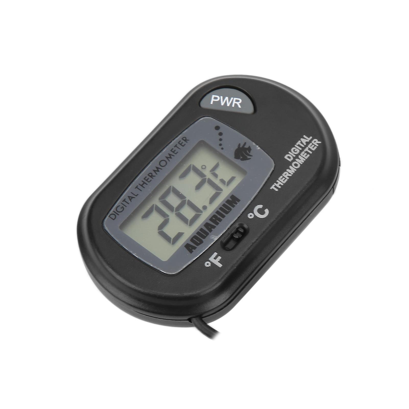 LCD Digital Aquarium Thermometer Fish Tank Water Temperature Meter Wired Controller Black