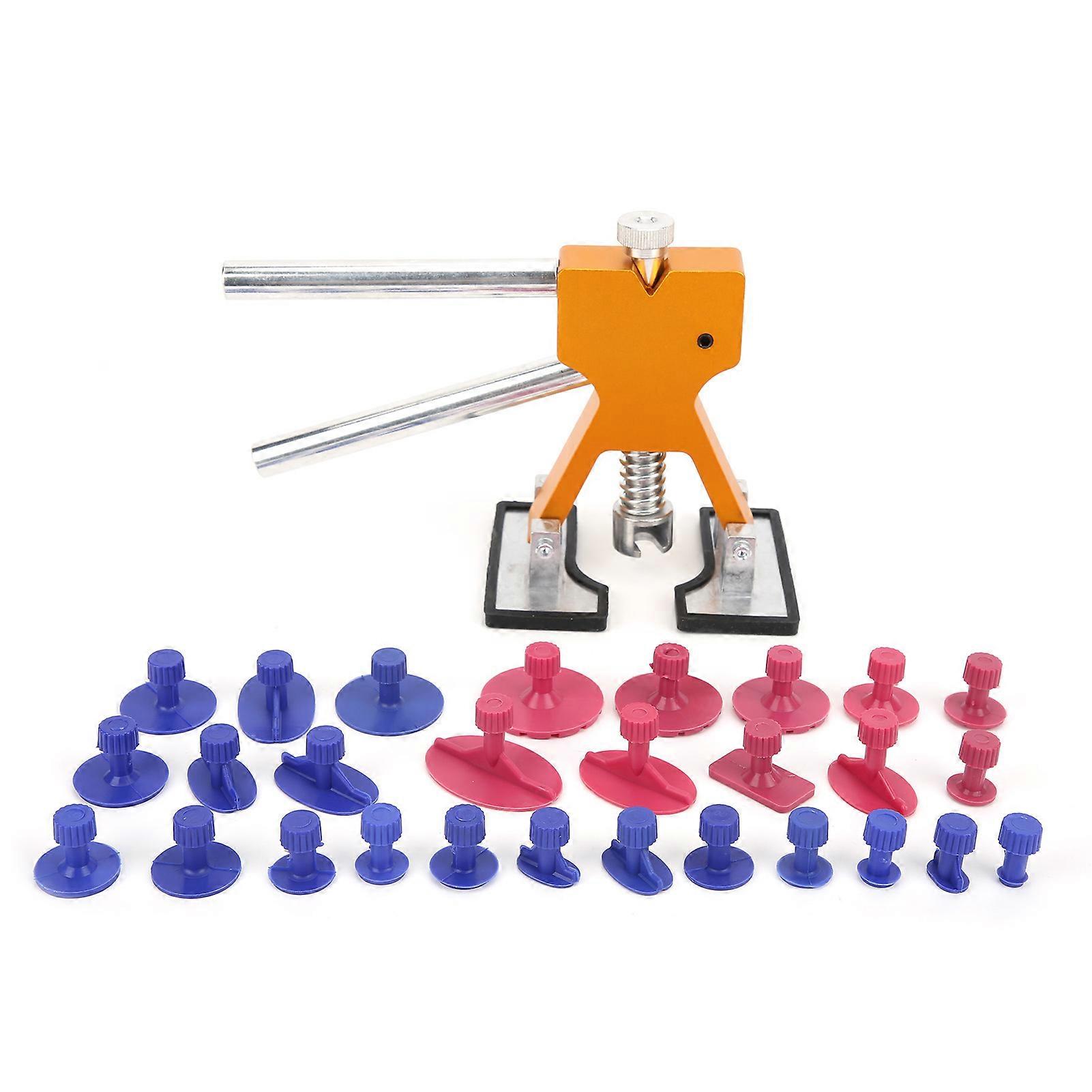 Dent removal kit for cars with row tools and suction cups