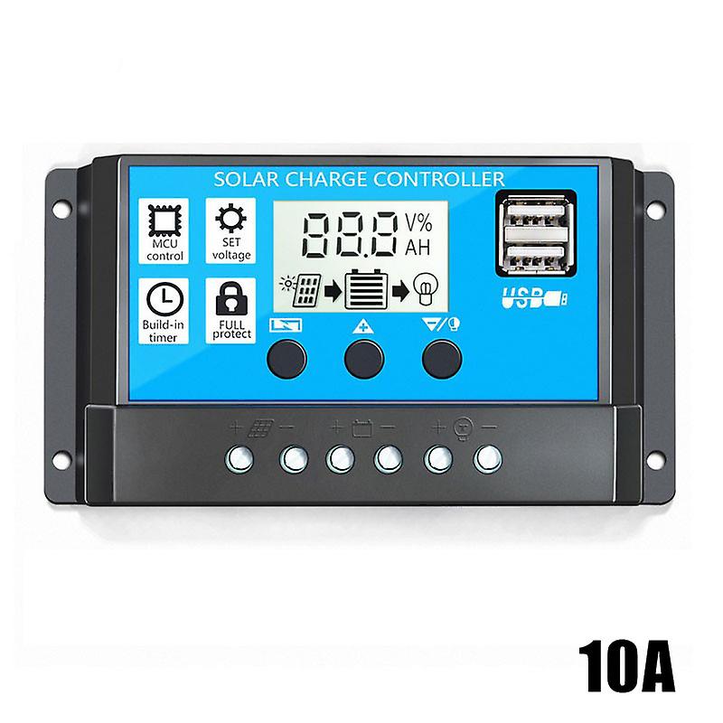 60A/50A/40A/30A/20A/10A Solar Charger Controller Auto PWM Controllers LCD Display Dual USB Output