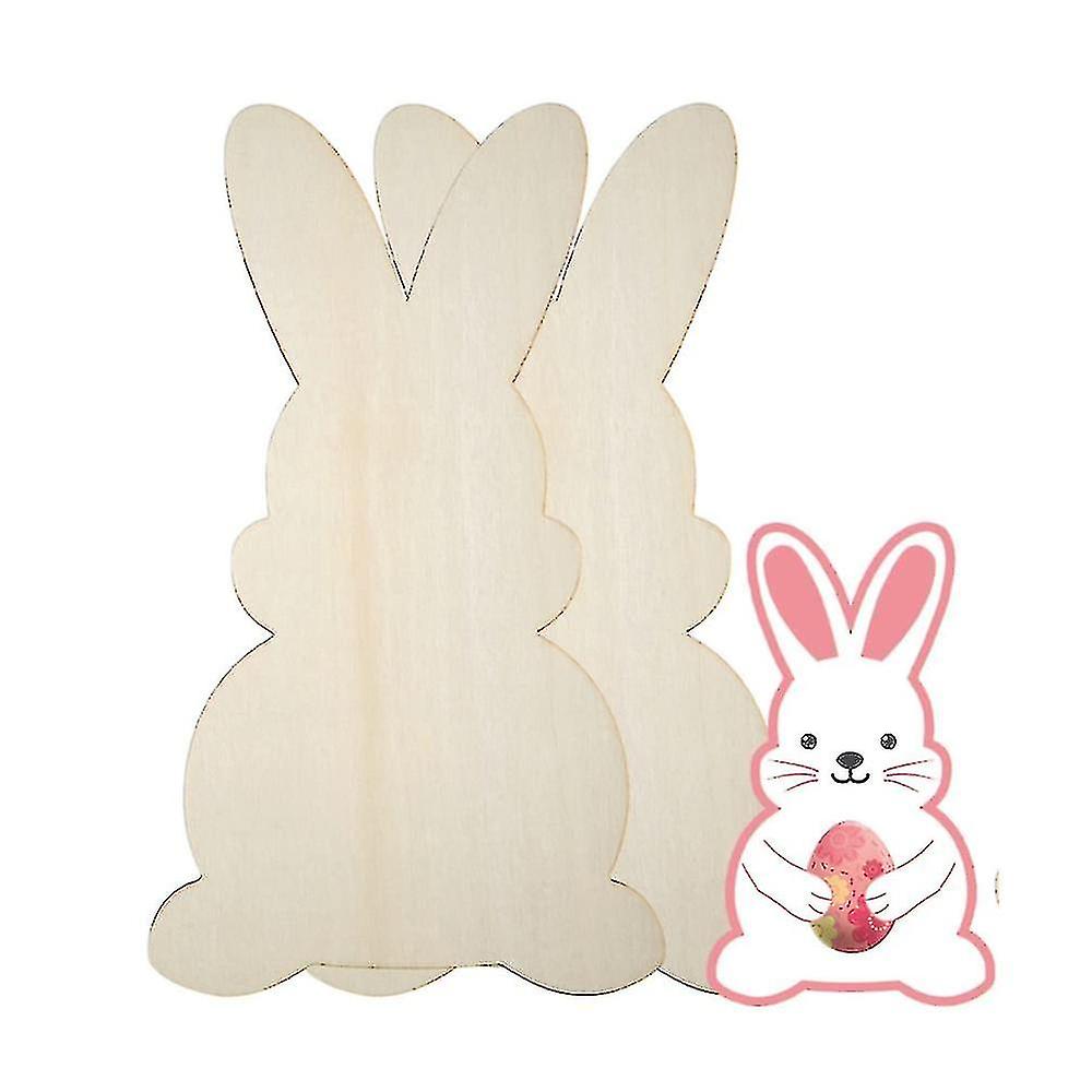 2024 أرنب عيد الفصح الكبير غير المكتمل خشبي أرنب شريحة الخشب انقطاع زخرفة للرسم ديكور الربيع عيد الفصح حزب الحرفية DIY