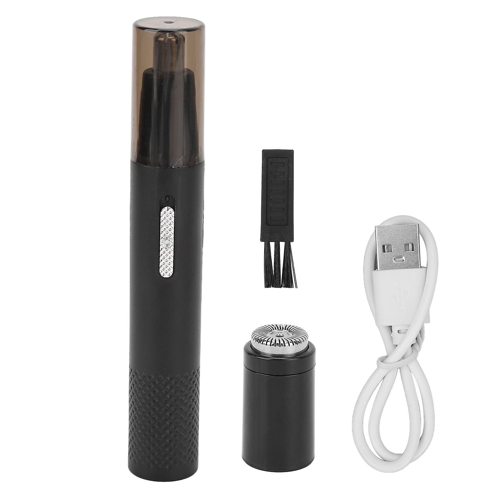 Tondeuse électrique multifonctionnelle 2 en 1, rechargeable par USB, mini épilateur de poils de nez pour hommes et femmes, noir