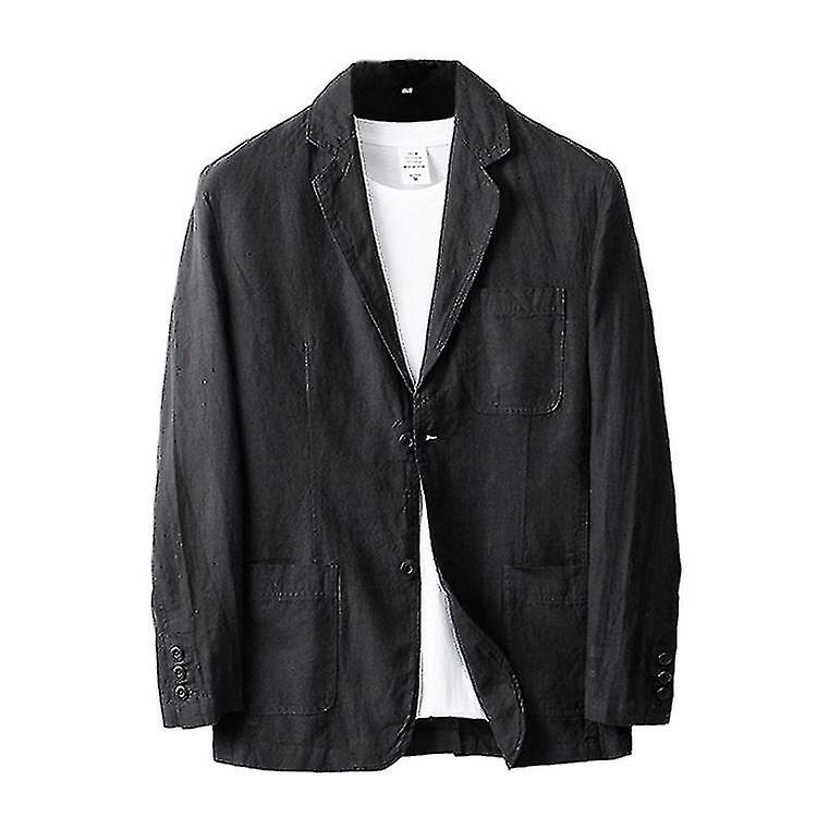Men's Linen Blazer Lightweight Jacket Coat Two Button-xdd