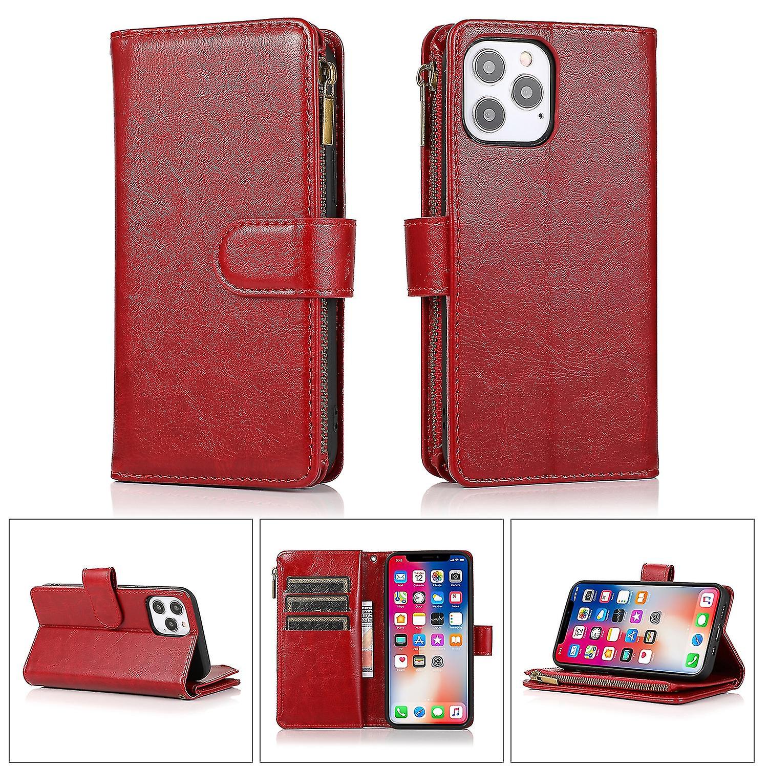 Crazy Horse Texture Leather Case For Iphone 13 Pro Max Red