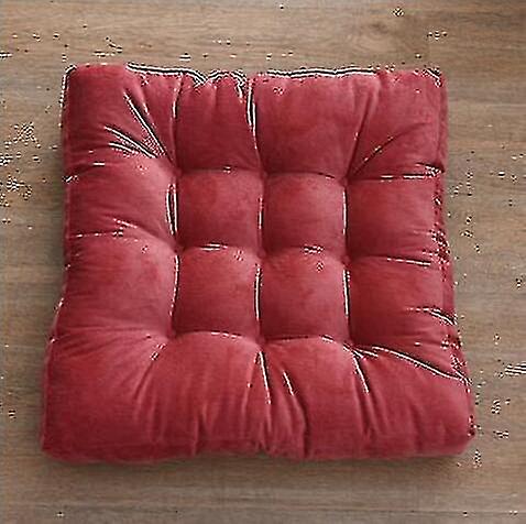 Soft Thick Sofa Chair Corduroy Cushions Seat Square Floor Garden Dining 55*55cm(rose Red)