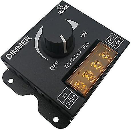 12V/24V DC LED PWM Dimmer Controller ON/Off Switch with Metal Shell for Single Color LED Strip Lights Ribbon