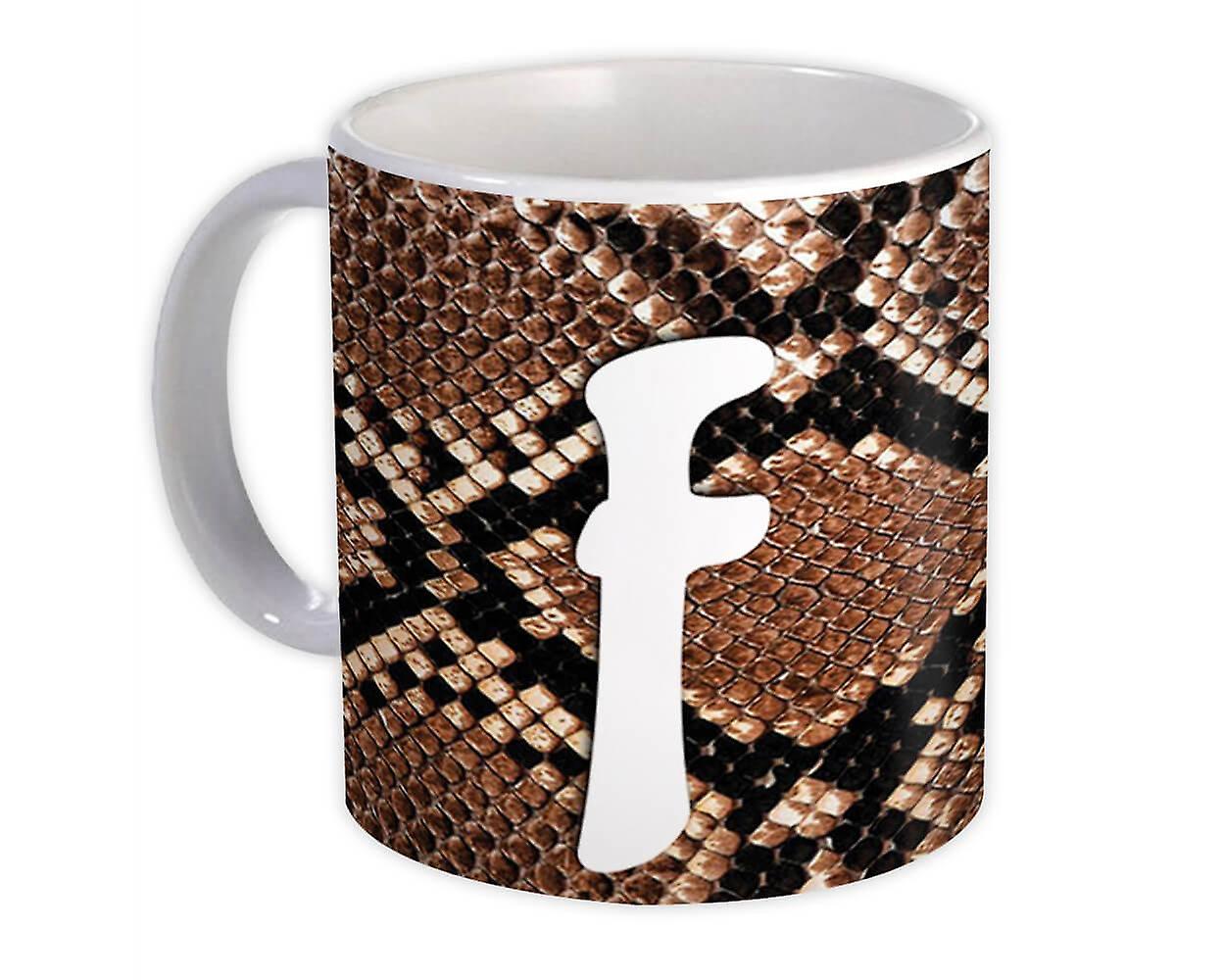 Gift Mug: Monogram Letter F Snake