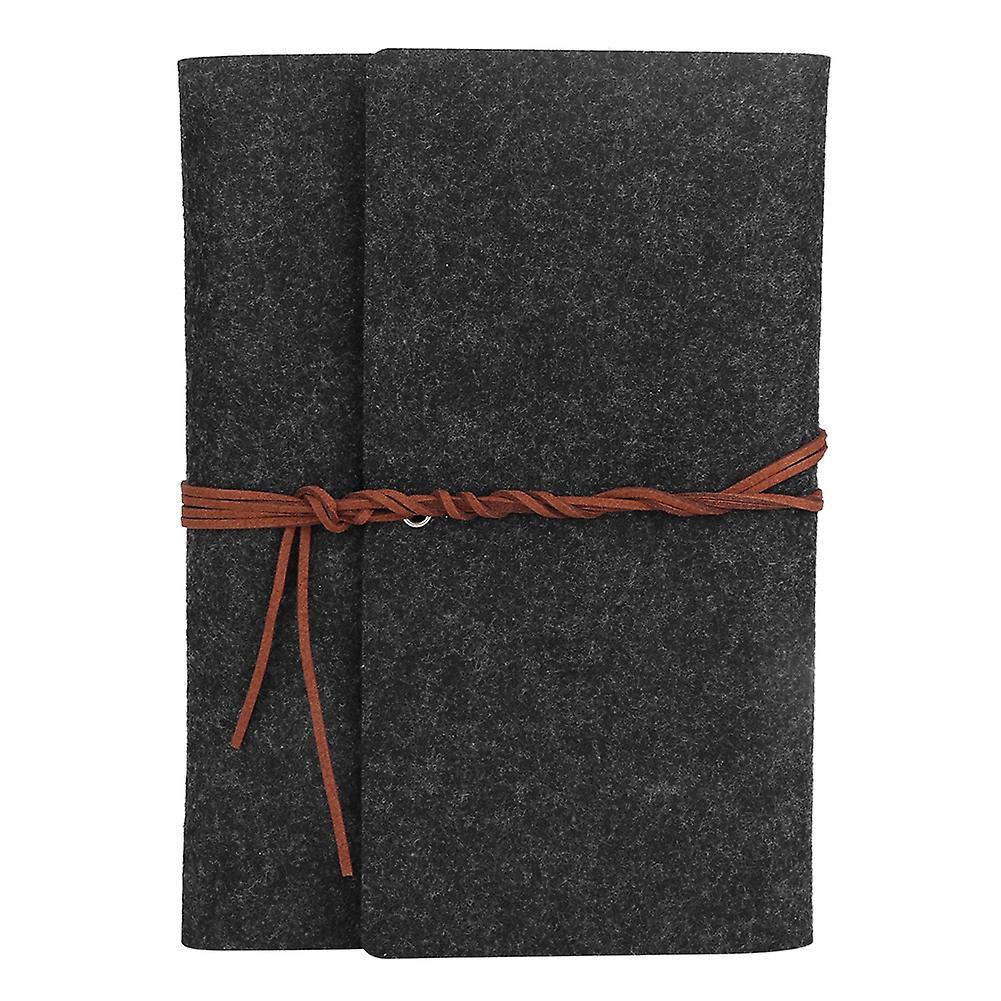 Dark Gray Felt Fabric Cover Diary Book Traveler Journal Notebook Study Work Gift