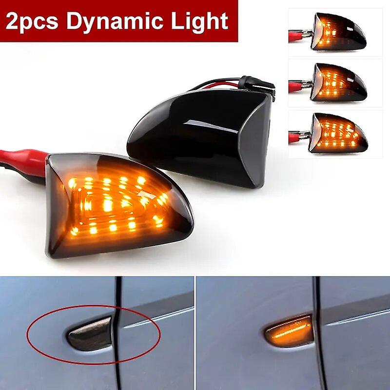 2pcs Smoked Lens Amber Led Dynamic Side Marker Light Turn Signal Lights For Smart Fortwo Coupe (typ C451) - Bj 2007-2014