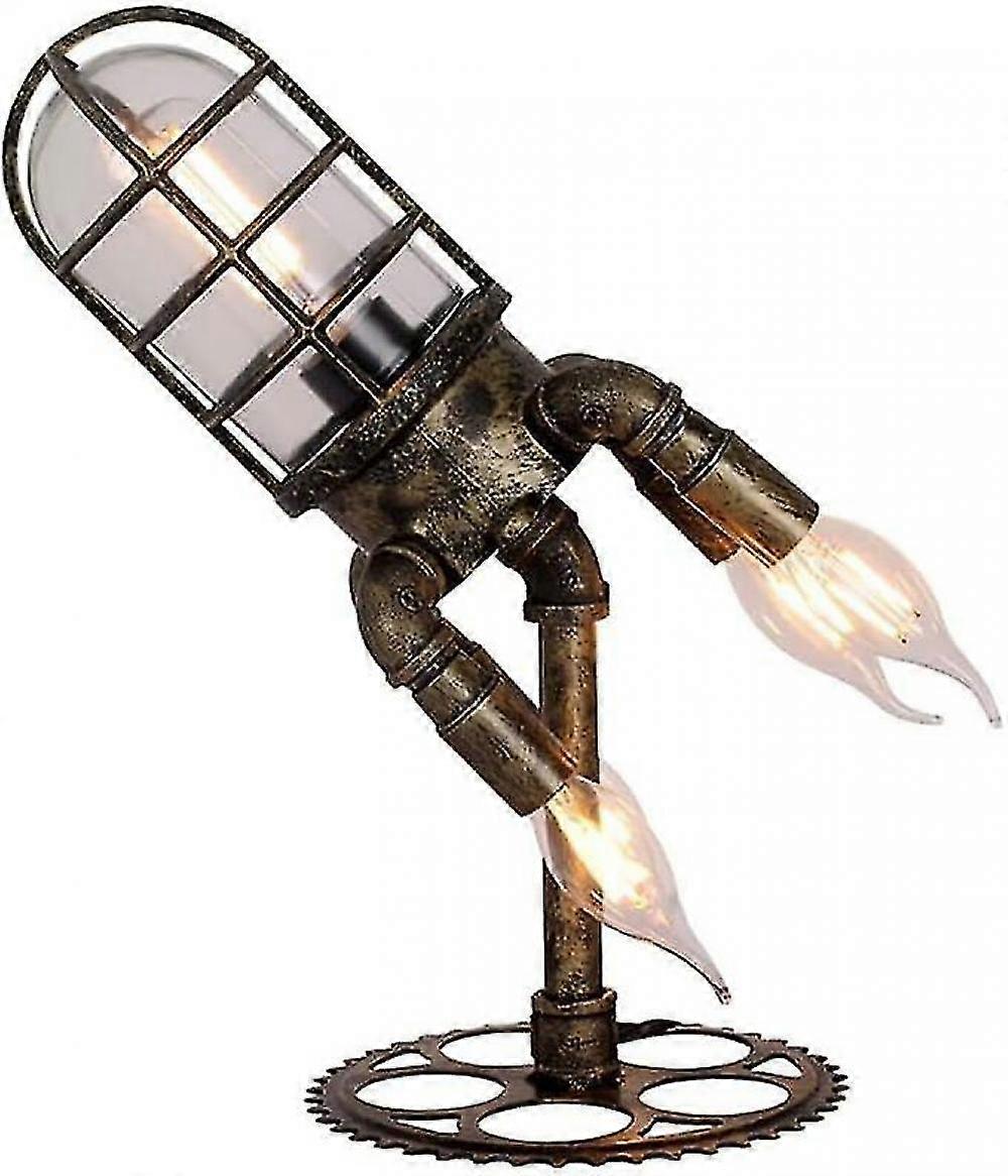 Steampunk Rocket Light Table Top Decoration