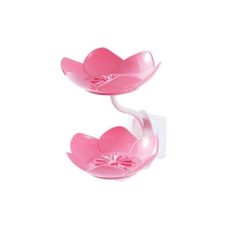 Pretty soap dish, drainer soap box, (Double Layer Rose Flower)