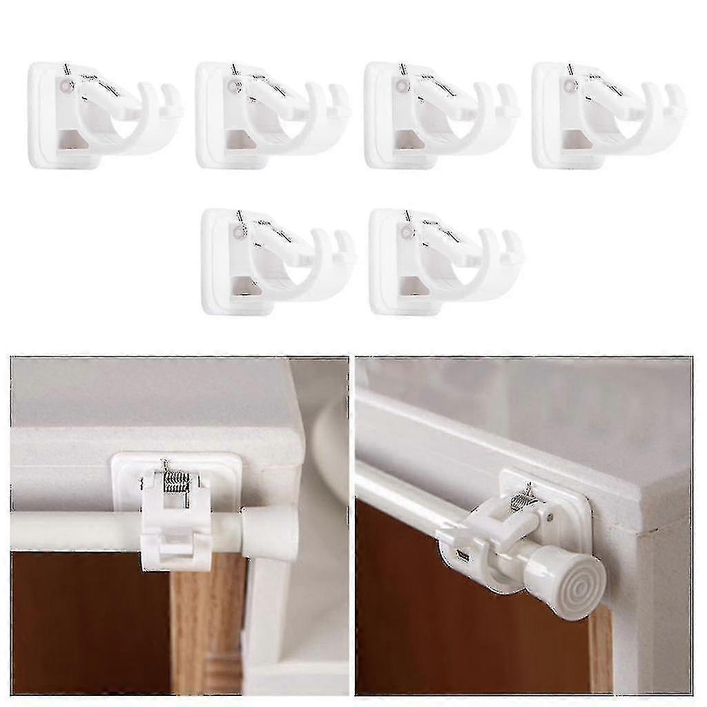 Adjustable Rod Bracket Holders - Curtain Hanging Clips (10x)